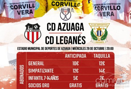 El C.D. Azuaga se enfrentará al C.D. Leganés en la Copa del Rey el próximo 29 de octubre